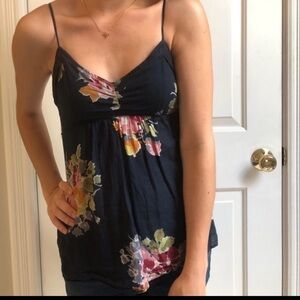 American Eagle Floral Spaghetti Strap Top Sz XS